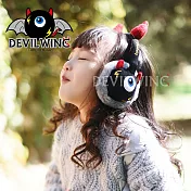 韓國DevilWing小惡魔男女童牛角造型可調耳套 耳罩 防寒耳罩 兒童保暖耳套黑色