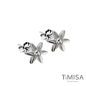 【TiMISA】迷你花漾(S)-三色 純鈦耳針一對透亮白