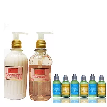 【L’OCCITANE玫瑰皇后洗潤髮超值組,加碼送沐浴體乳(35ml各一)3組