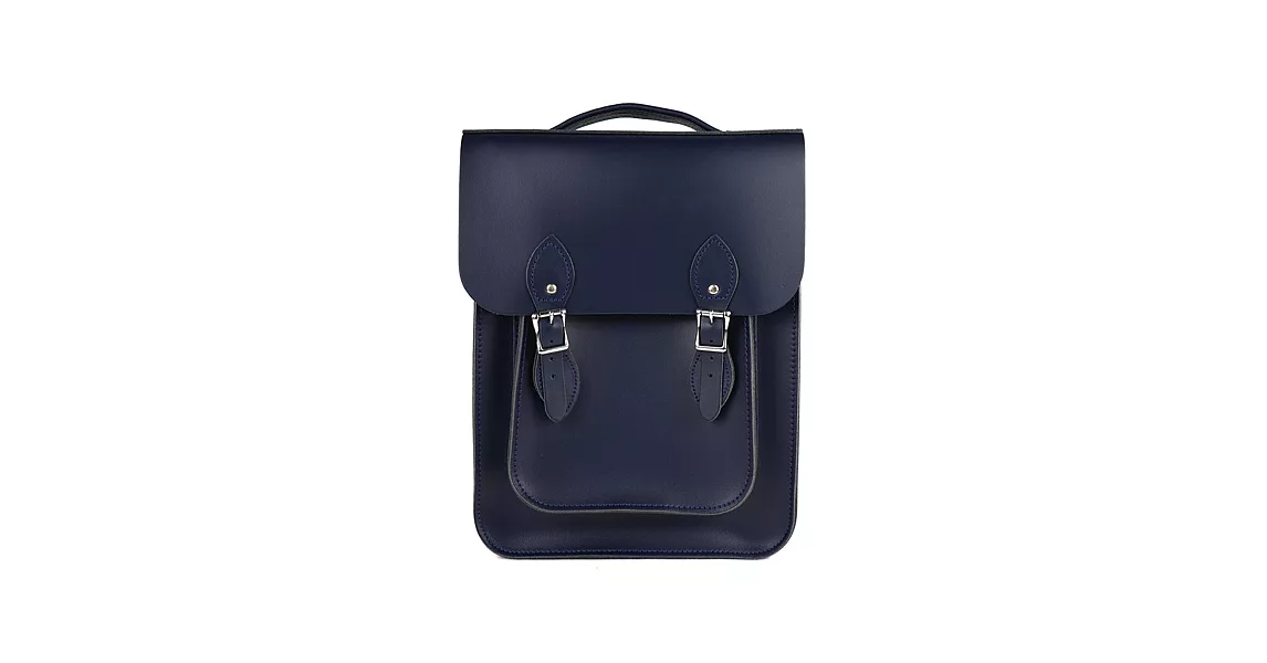 【The Leather Satchel Co.】英國原裝手工牛皮經典後揹包 手提包 後背包 多功能兩用包 精湛工藝 新款磁釦設計方便開啟(湖泊藍)