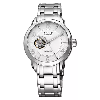 Roven Dino羅梵迪諾ADOLF系列  伴月心時尚機械腕錶-白