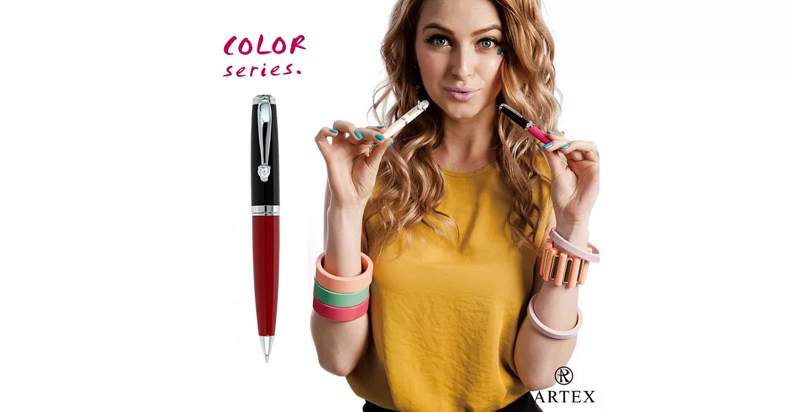 ARTEX COLOR系列鋯石筆夾禮盒(4款可選) 黑上管+紅下管