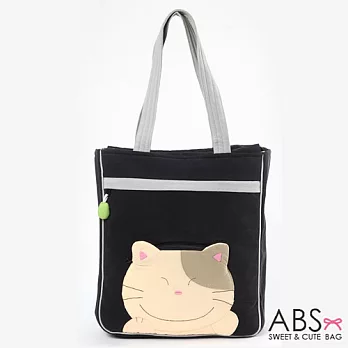 ABS貝斯貓 Smile Cat 拼布肩提包 手提袋 (百搭黑) 88-063