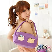 ABS貝斯貓 可愛貓咪手工拼布肩背包/手提包 (典雅紫) 88-021
