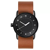 TID Watches No.1 Black 黑x棕褐色真皮腕錶/36mm