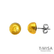 【TiMISA】點點繽紛 (五色) 琉璃純鈦耳環一對黃