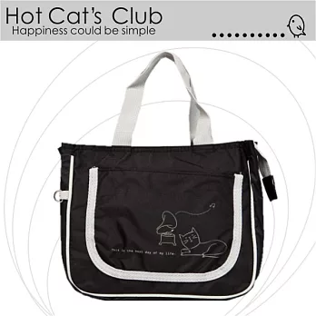 【Hu Hu Cat】呼呼貓休閒小型提袋/便當袋-個性黑貓(7800-11)
