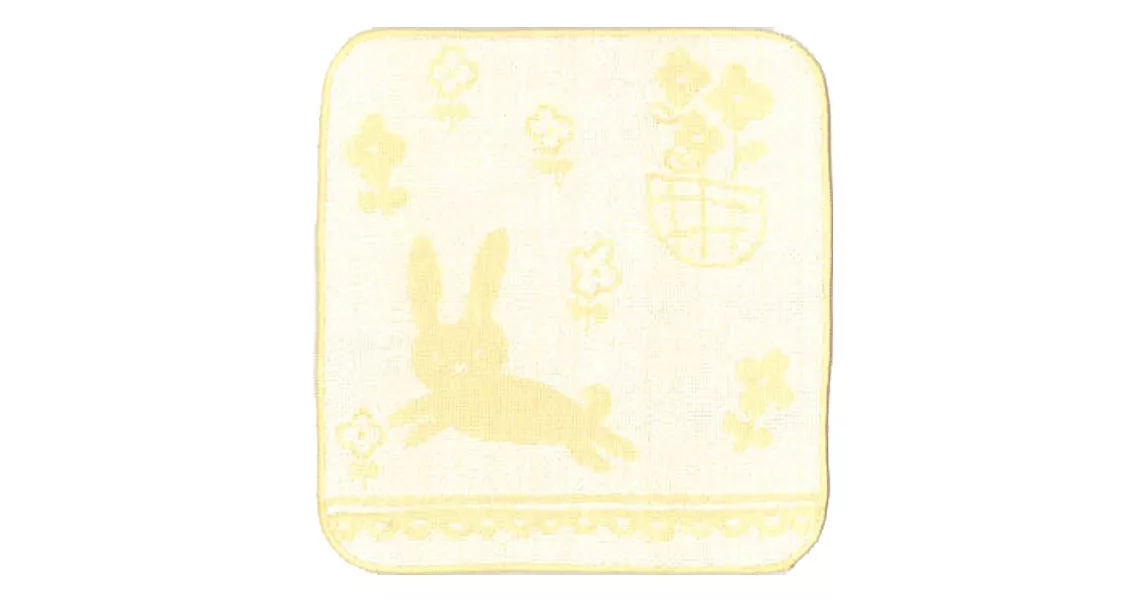 日本製Jogan，繪本風涼感/涼爽棉手帕，黃小兔