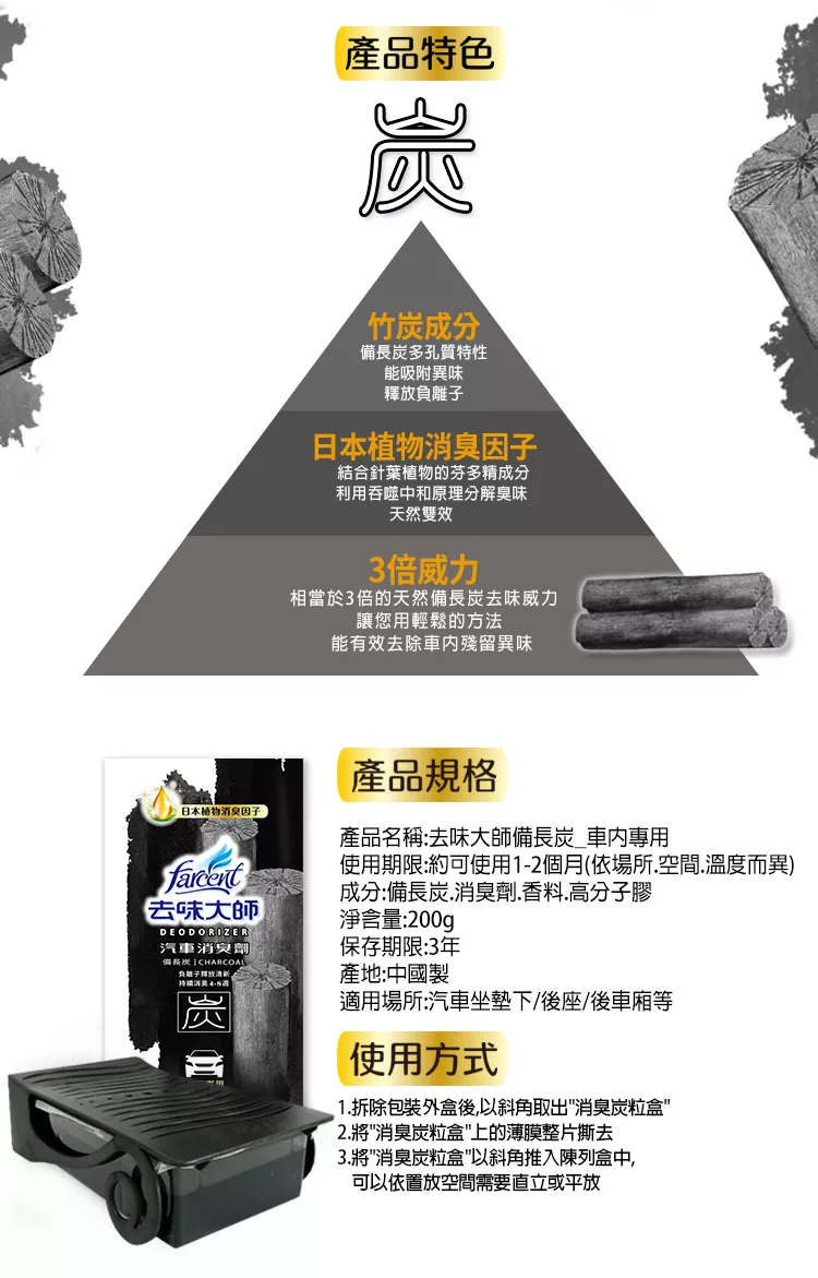 博客來 去味大師 備長炭消臭易 車內專用 博客來 去味大師 備長炭消臭易 車內專用