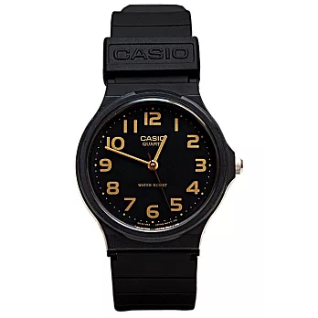 CASIO 卡西歐MQ-24極簡時尚指針中性錶-  黑面金字 1B2