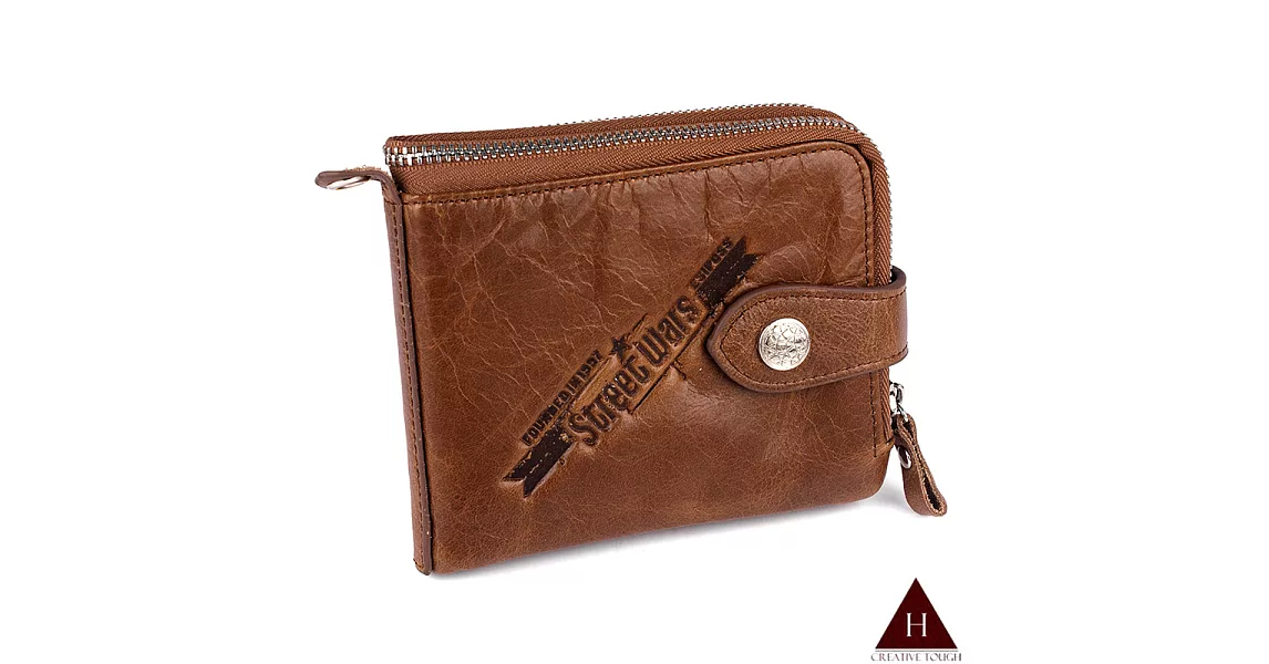 【H-CT】圖形壓紋仿牛皮紙設計短夾(P-E912-3M-Z)