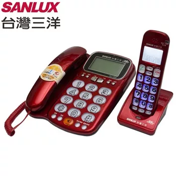 SANLUX 台灣三洋 數位無線電話子母機 DCT-8916 紅色 紅色