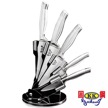 【固鋼】一體成型醫療級高級全不鏽鋼刀具組(5刀1座6件組)