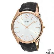 ARTEX5605真皮手錶-褐/玫瑰金43mm