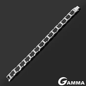 【GAMMA】時尚黑菱格鎢鋼錐形鍺手鍊(SB-05)