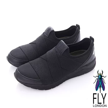Fly London(男)- BAND潮意志 都會輕量綁帶直套運動鞋- 強力黑40強力黑