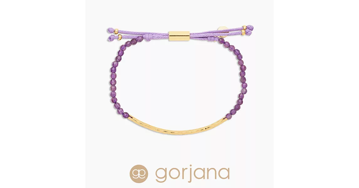Gorjana POWER GEM 平衡骨 金墜 紫水晶手鍊 可調式手圍 專注力療癒啟發