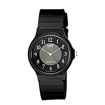 CASIO 卡西歐MQ-24極簡時尚指針中性錶-  黑面同心圓 1B3