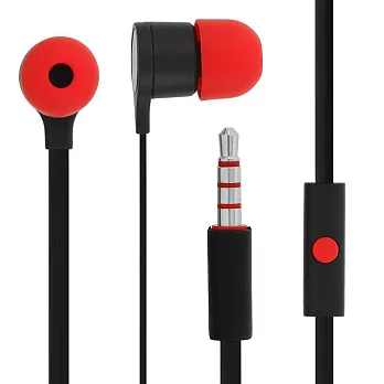 HTC 聆悅 MAX300 立體聲原廠扁線入耳式耳機 黑紅 (台灣原廠公司貨-密封袋包裝)單色