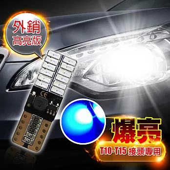 車的LED  4014高亮版 24SMD T10 款 (兩入組)正藍光
