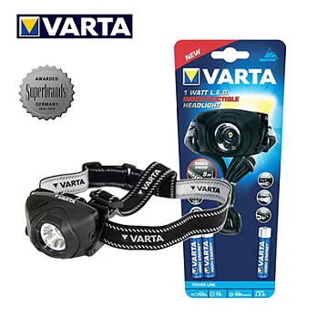 德國Varta Indestructible 全防護專業型 1W LED強光頭燈 3AAA 17731
