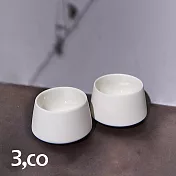 【3,co】水波提樑小杯(2件組) - 白