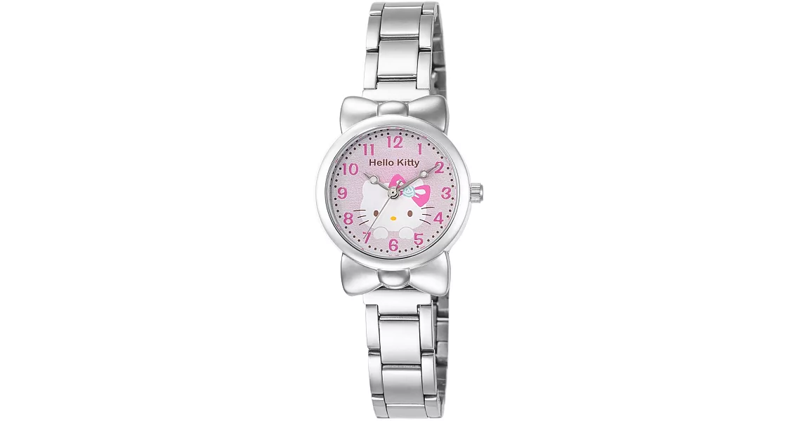 【HELLO KITTY】凱蒂貓可愛蝴蝶結俏皮手錶 (粉紅 LK688LWPA)