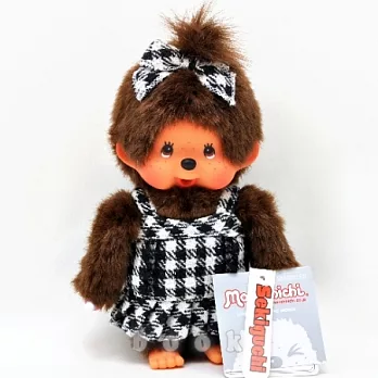 日本Sekiguchi夢奇奇MONCHHICHI【時尚格紋洋裝女孩】