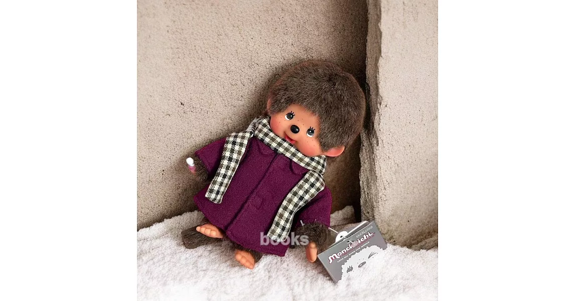 日本Sekiguchi夢奇奇monchhichi【紫色復古棉襖圍巾裝】