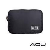 AOU 旅行配件萬用包 配件數據線 充電器 隨身碟 耳機收納包 露營收納包 多功能裝備工具袋(多色任選)66-042 黑