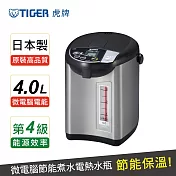 【TIGER虎牌】日本製 4.0L超大按鈕電熱水瓶(PDU-A40R) 黑色