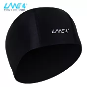 LANE4羚活萊卡舒適彈性泳帽-女用黑印白
