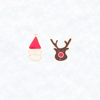 Little OH! 聖誕系列 手作耳環（聖誕禮物/聖誕樹/拐杖/雪人/可可/雪花/聖誕老人/聖誕許願襪/麋鹿）交換禮物 台灣設計 - 麋鹿
