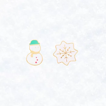 Little OH! 聖誕系列 手作耳環（聖誕禮物/聖誕樹/拐杖/雪人/可可/雪花/聖誕老人/聖誕許願襪/麋鹿）交換禮物 台灣設計 - 雪花