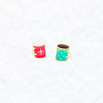 Little OH! 聖誕系列 手作耳環（聖誕禮物/聖誕樹/拐杖/雪人/可可/雪花/聖誕老人/聖誕許願襪/麋鹿）交換禮物 台灣設計 - 熱可可-綠