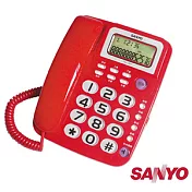 三洋 SANYO 來電超大鈴聲 免持撥號 顯示型 有線電話 TEL-991 三色可選紅色