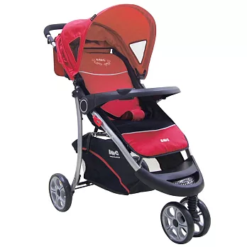 EMC 歐式豪華三輪嬰兒推車(熱情紅) 附蚊帳雨罩