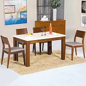 《Homelike》 曼絲4.3尺石面餐桌椅組(一桌四椅)