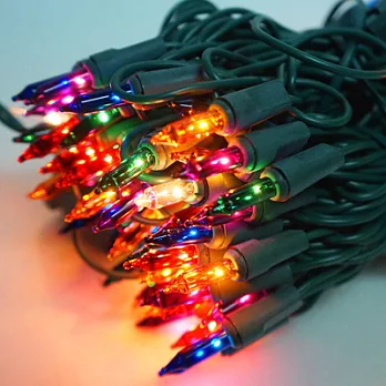 聖誕燈串-100燈彩色樹燈(鎢絲燈-浪漫四彩色)(可搭聖誕樹)YS-XTL100002