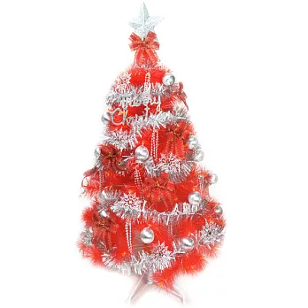 台灣製6尺(180cm)特級紅色松針葉聖誕樹 (銀紅色系配件)(不含燈) YS-CPT06002