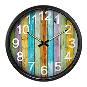 《預購》彩色木紋數字指針夜光顯示壁掛鐘- 升級木紋 黑