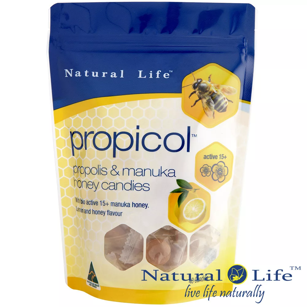 澳洲Natural Life活性麥蘆卡蜂蜜蜂膠潤喉糖(40顆)
