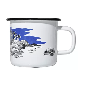 【芬蘭Muurla】嚕嚕米系列-島嶼琺瑯馬克杯370cc(白色)咖啡杯/琺瑯杯