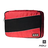 AOU 透氣輕量旅行配件 萬用包 露營收納包 多功能裝備工具袋 雙層衣物收納袋 單入-大(多色任選)66-037A 紅