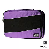AOU 透氣輕量旅行配件 萬用包 露營收納包 多功能裝備工具袋 雙層衣物收納袋 單入-中(多色任選)66-037B 紫
