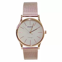 mono 5003B─396 低調奢華米蘭錶帶簡約錶面設計時尚手錶─ 玫白