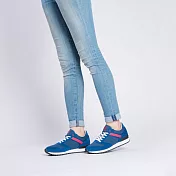FYE新一代復古慢跑鞋  寶藍/桃紅 日本超纖環保休閒鞋(再回收概念,耐穿,不會分解)  女生款---舒適‧時尚。36寶藍/桃紅