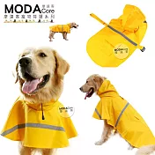 【摩達客寵物系列】寵物大狗透氣防水雨衣(黃色/反光條) 黃金拉拉2XL黃色