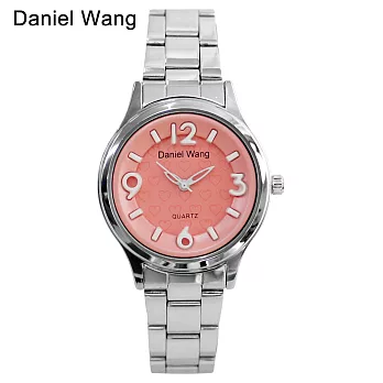 Daniel Wang DW-3166 繽紛俏麗甜美愛心立體數字鐵帶錶 - 嫩粉