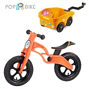 POPBIKE 兒童平衡滑步車 - AIR充氣胎 + 拖車組(紅)_ AIR車-桃色